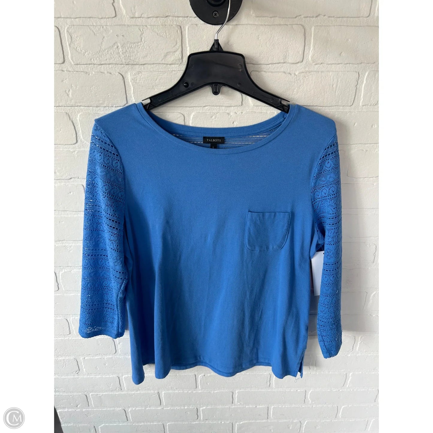 Top Long Sleeve By Talbots In Blue, Size: L
