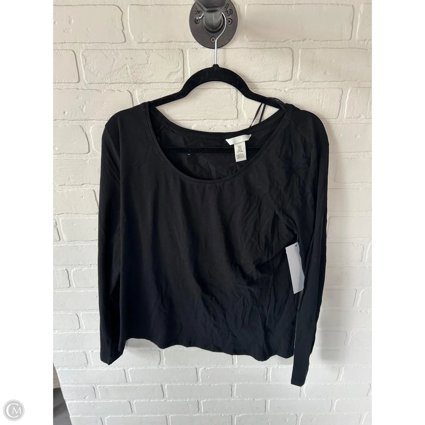 Top Long Sleeve Basic By H&m In Black, Size: Xl