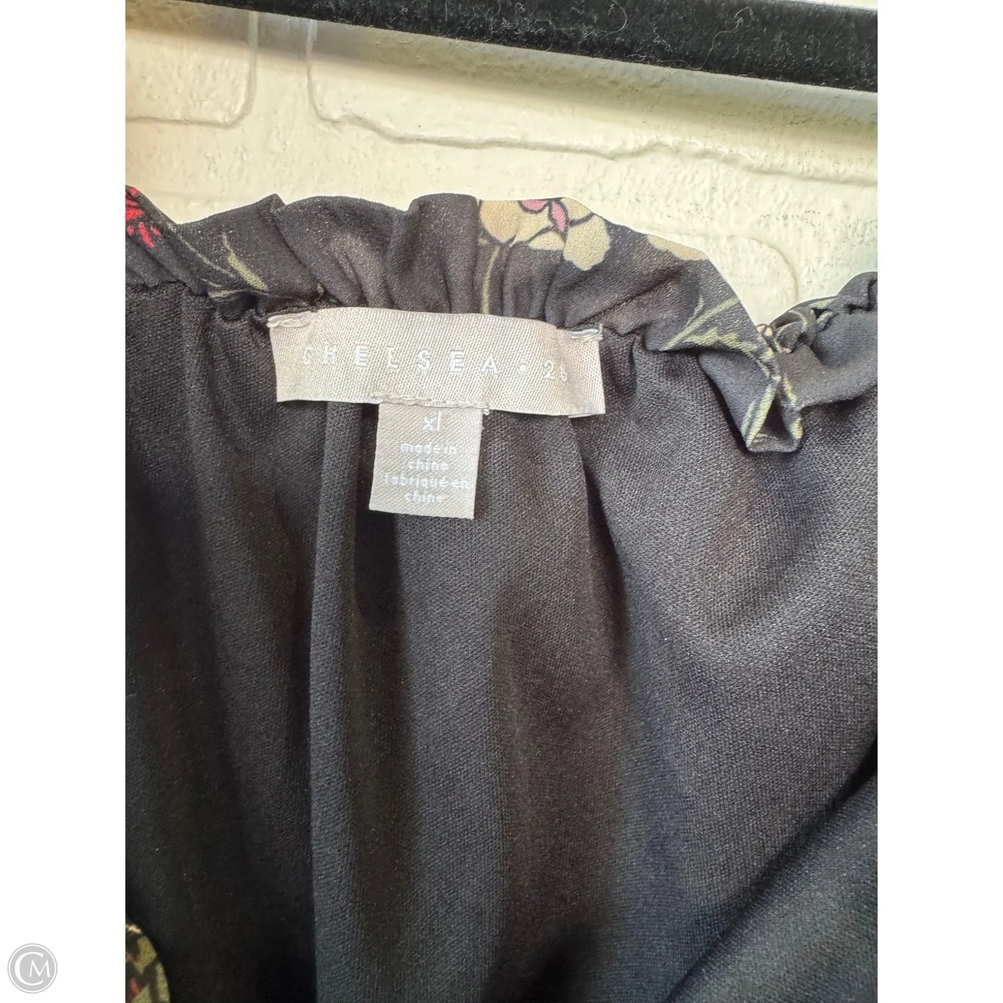 Dress Casual Midi By Chelsea 28 In Black & Green, Size: Xl