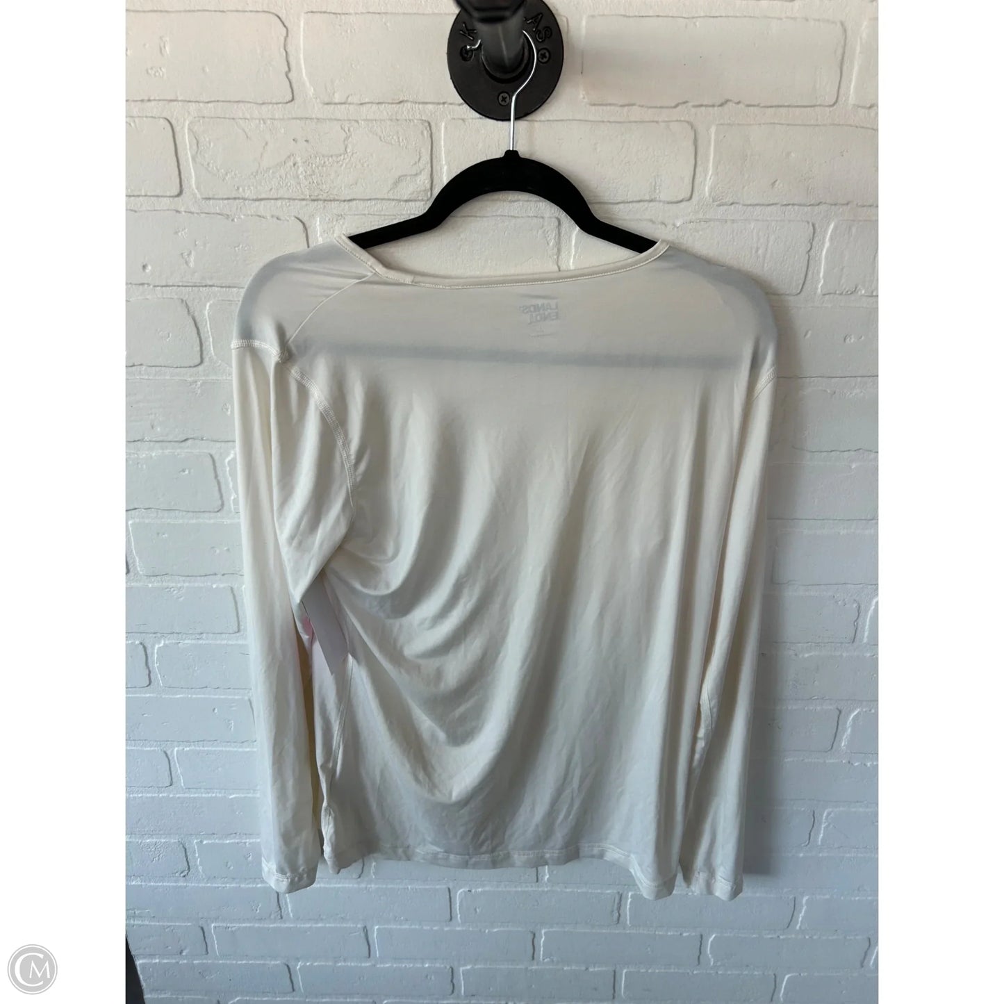 Top Long Sleeve Basic By Lands End In Cream, Size: L