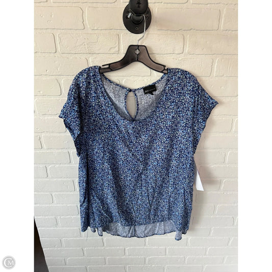 Top Short Sleeve By Jones New York In Blue & White, Size: 1x