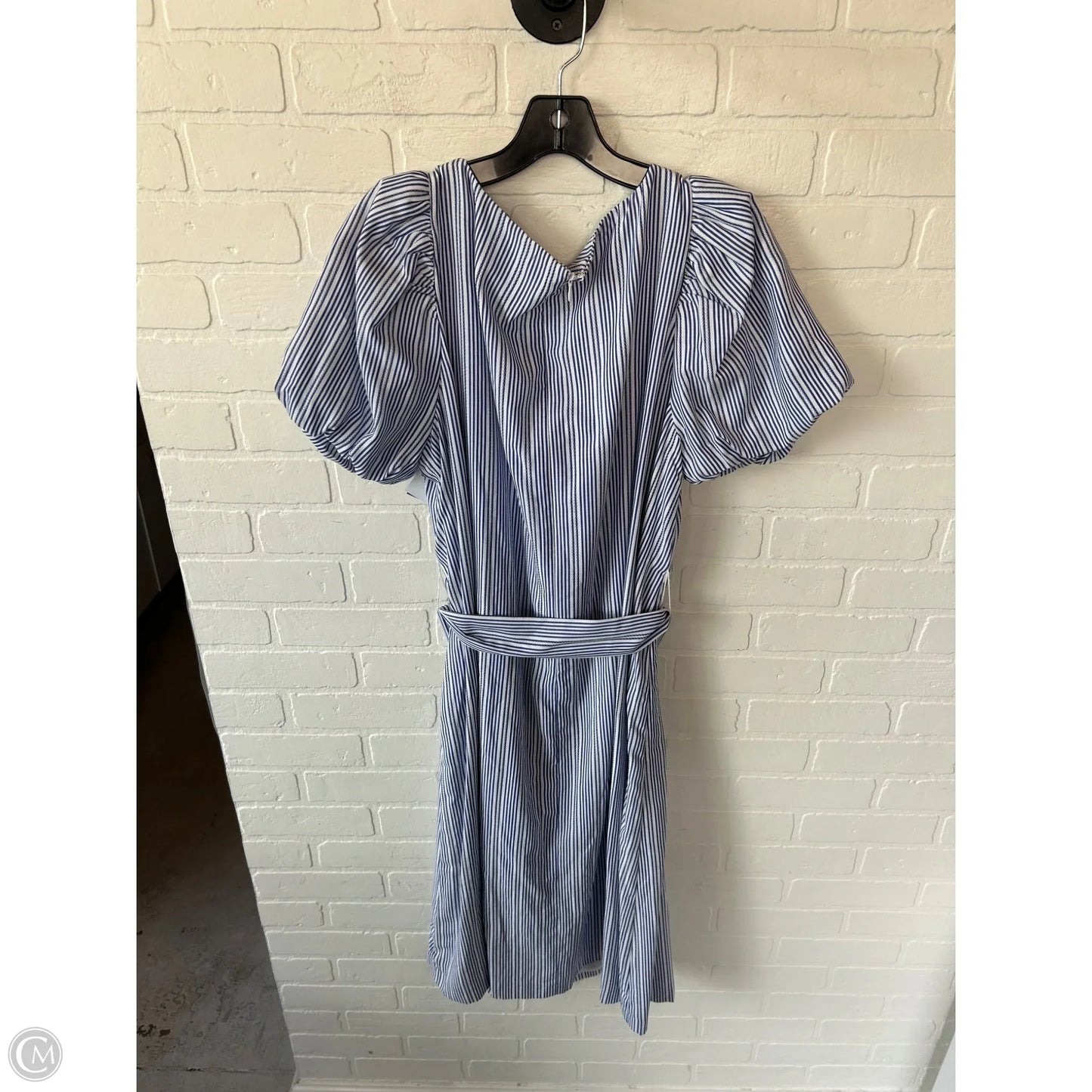 Dress Casual Midi By Alex Marie In Blue & White, Size: Xl