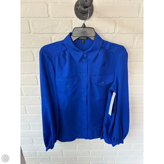 Top Long Sleeve By Express In Blue, Size: S