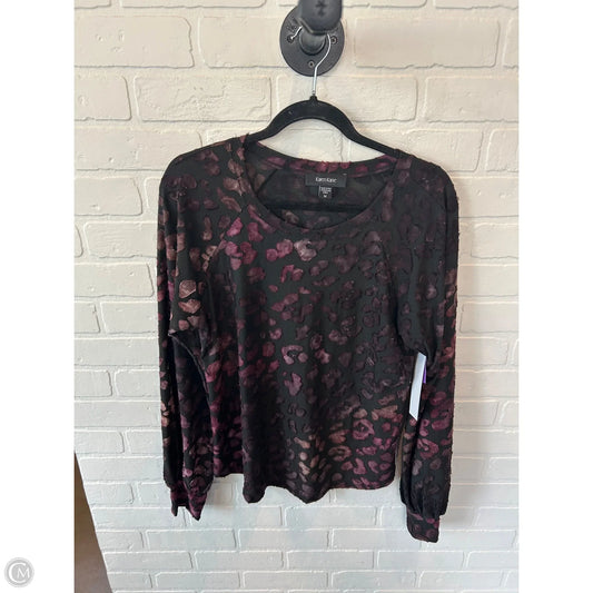 Top Long Sleeve By Karen Kane In Black & Purple, Size: M