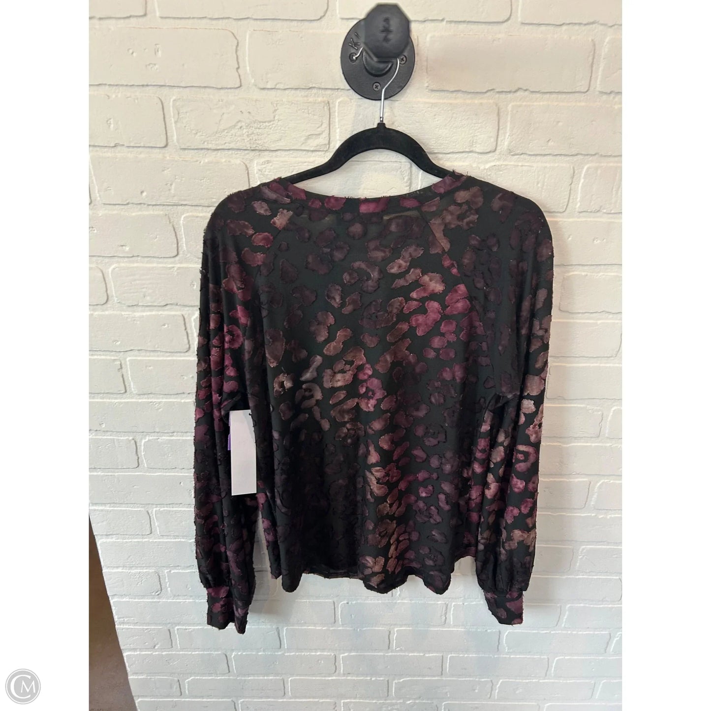 Top Long Sleeve By Karen Kane In Black & Purple, Size: M