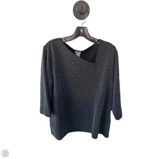 Top 3/4 Sleeve By Chicos In Black, Size: L