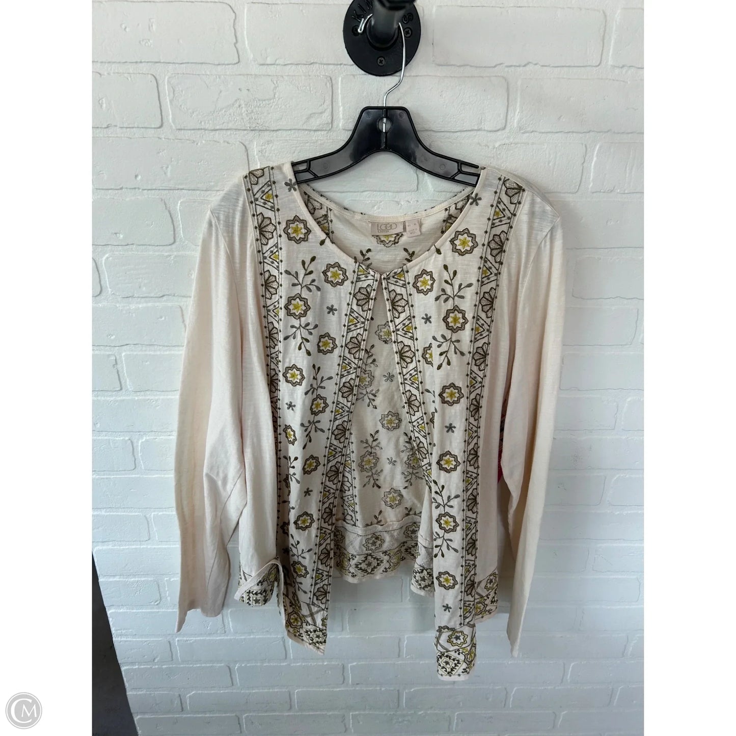 Cardigan By Logo In Cream, Size: Xl