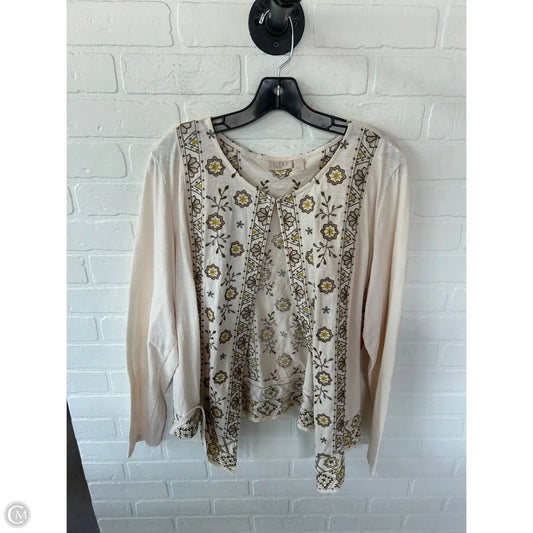 Cardigan By Logo In Cream, Size: Xl