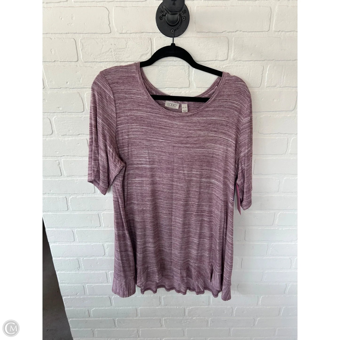 Top Short Sleeve By Logo In Pink, Size: Xl