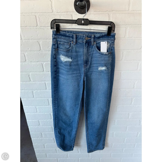 Jeans Straight By American Eagle In Blue Denim, Size: 2