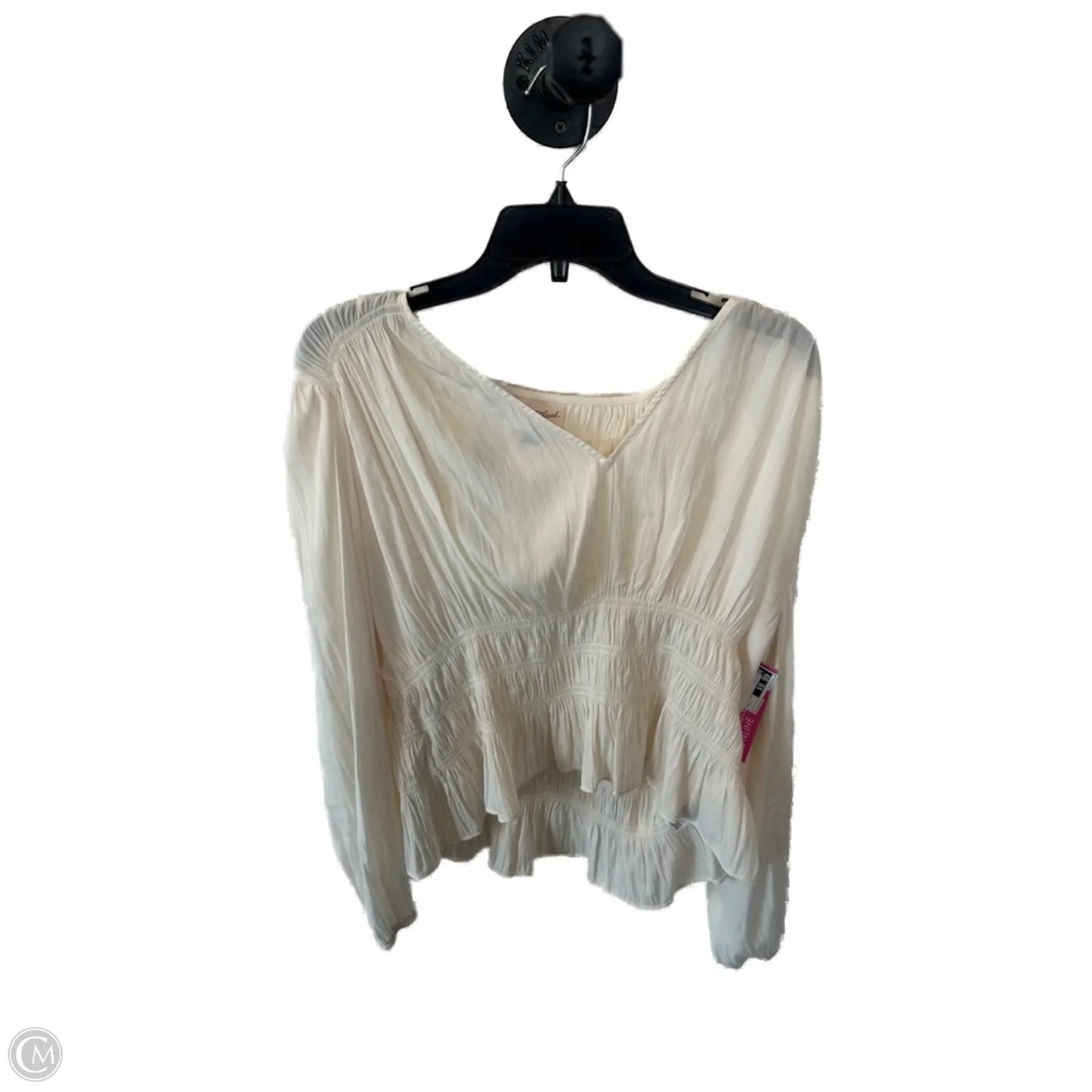 Top Long Sleeve By Universal Thread In Cream, Size: L