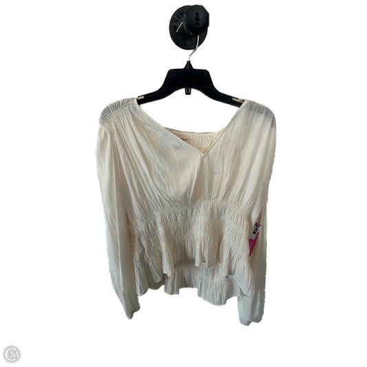 Top Long Sleeve By Universal Thread In Cream, Size: L