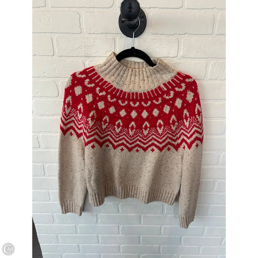 Sweater By Old Navy In Red & Tan, Size: S