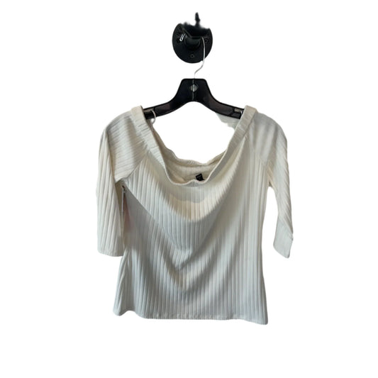 Top 3/4 Sleeve Basic By Ann Taylor In Cream, Size: M