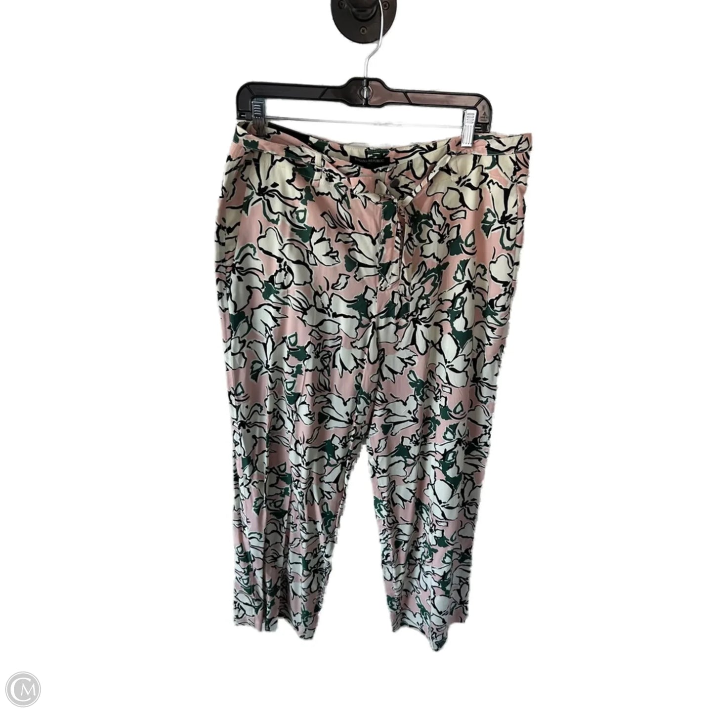 Pants Wide Leg By Banana Republic In Green & Pink, Size: 12