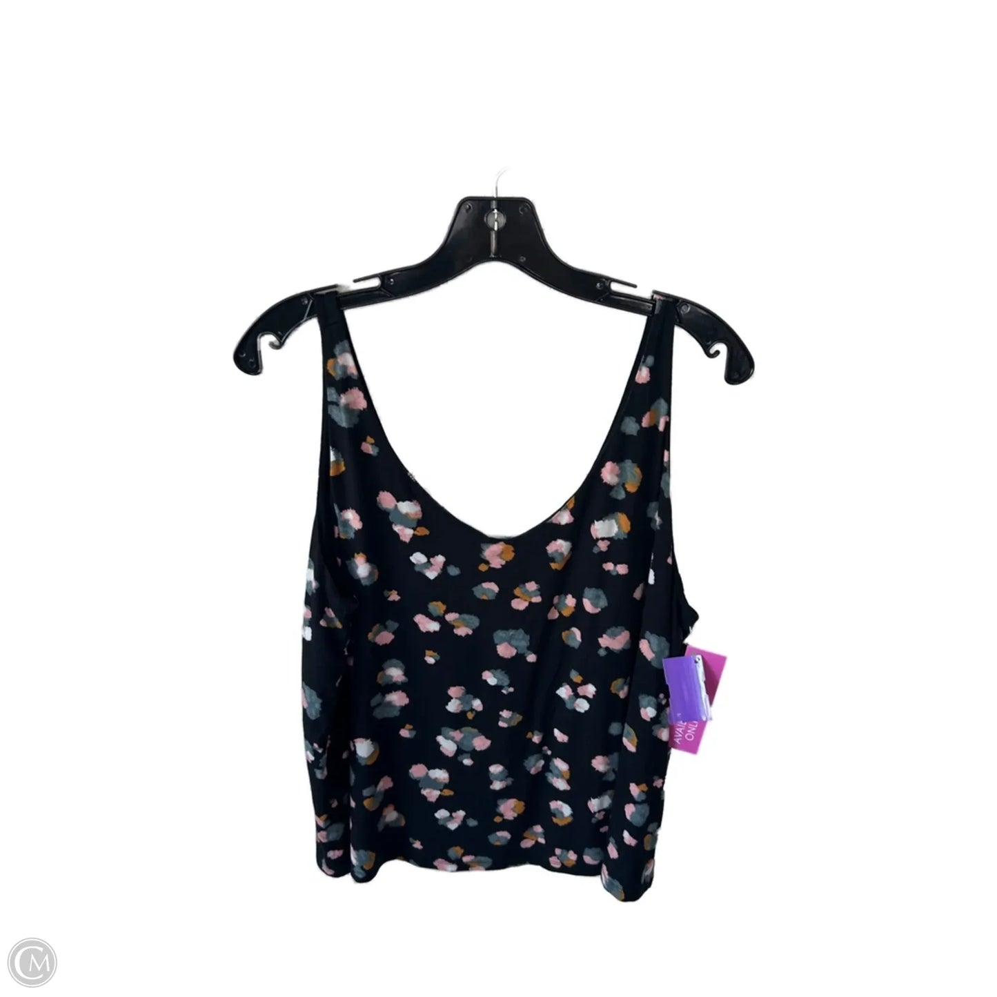 Top Sleeveless By Soma In Black & Pink, Size: Xl
