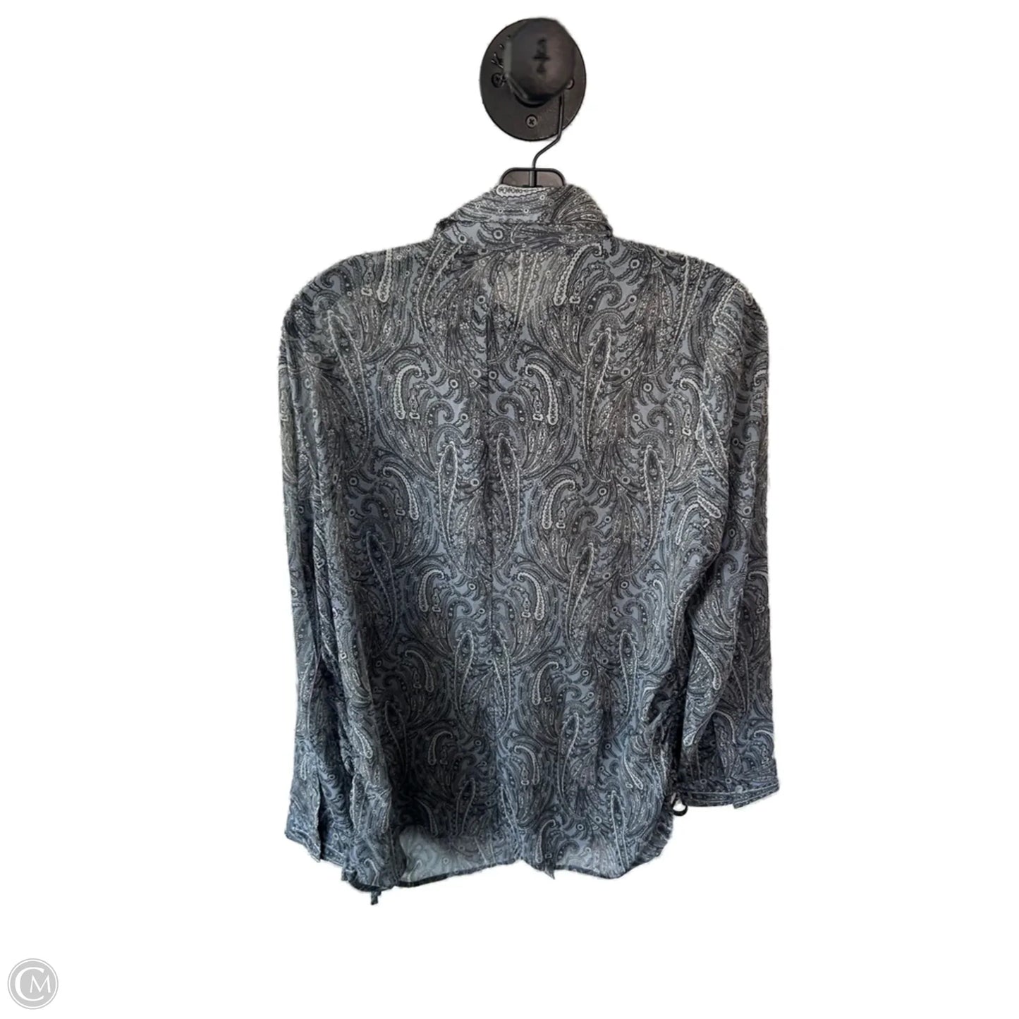 Top Long Sleeve By Lovestitch In Blue & Grey, Size: L
