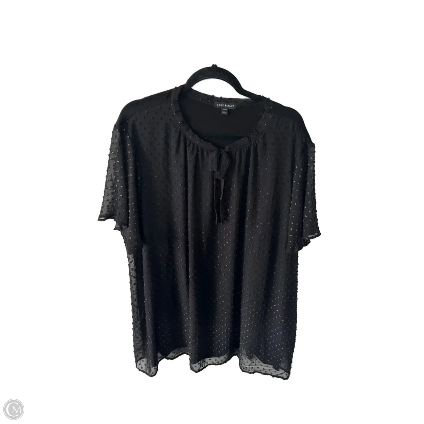Top Short Sleeve By Lane Bryant In Black, Size: 4x