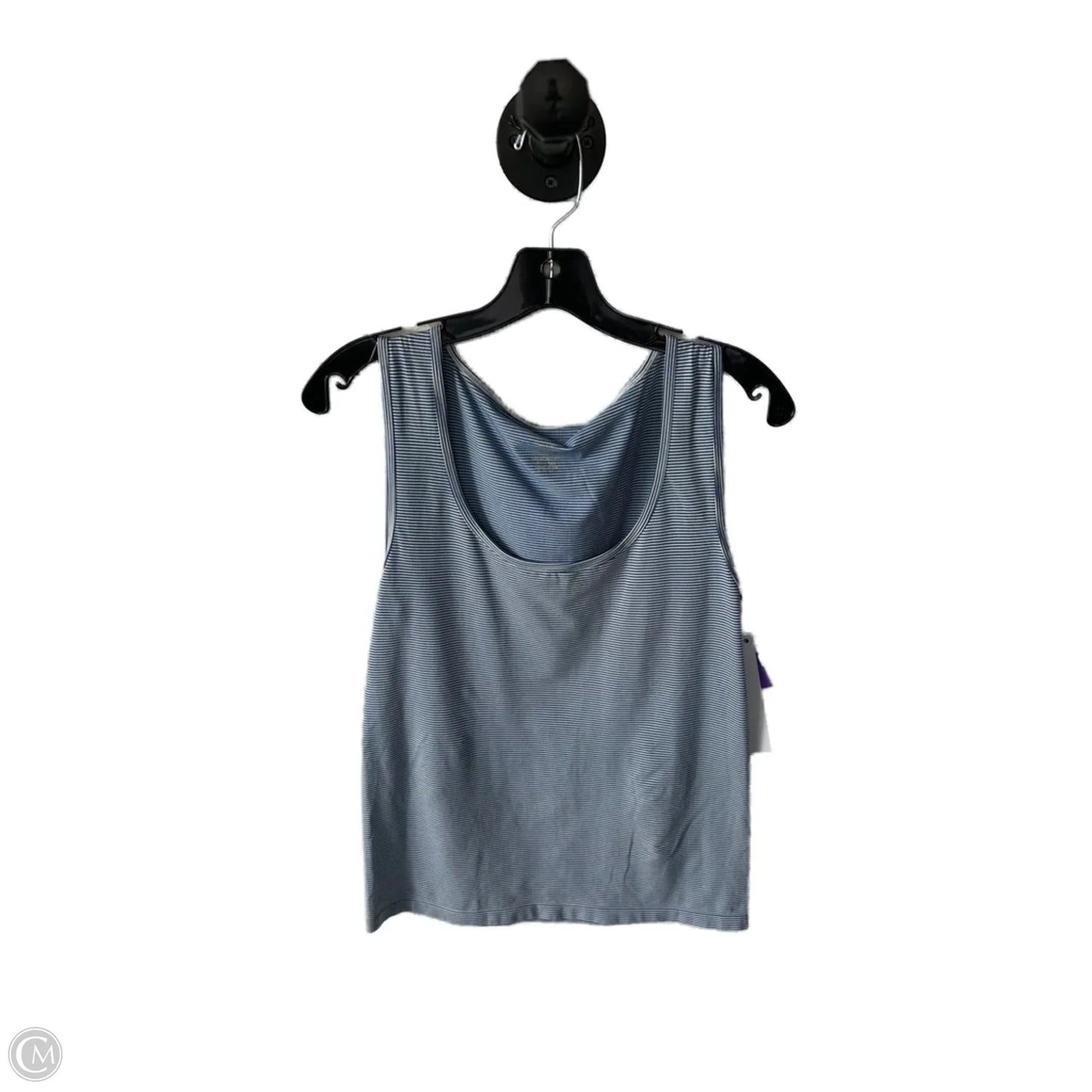 Top Sleeveless Basic By Calvin Klein In Blue & White, Size: L