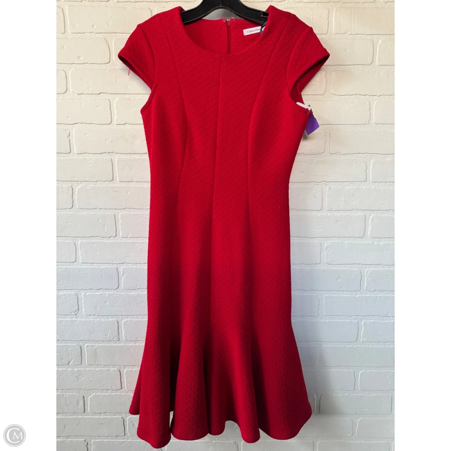 Dress Work By Calvin Klein In Red, Size: Sp