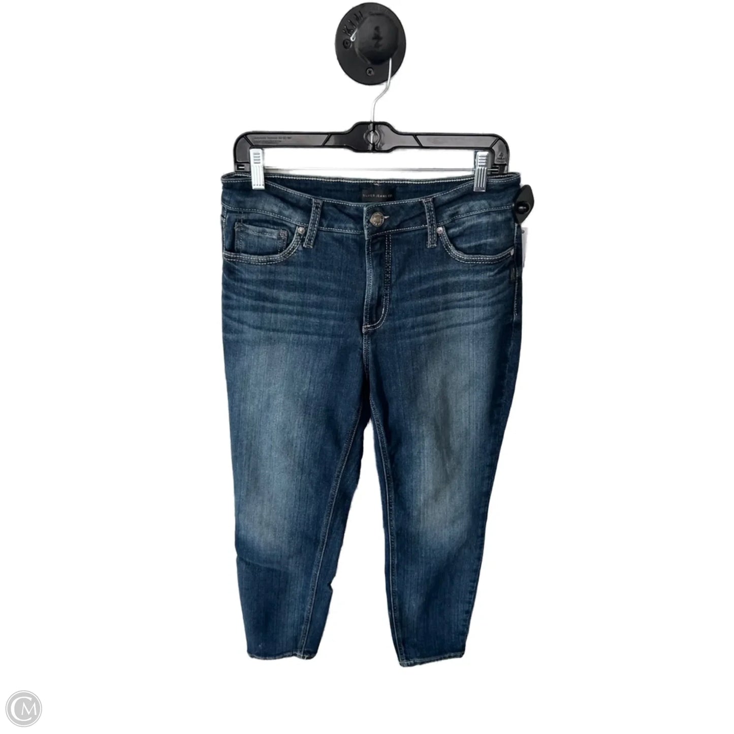Jeans Cropped By Silver In Blue Denim, Size: 12