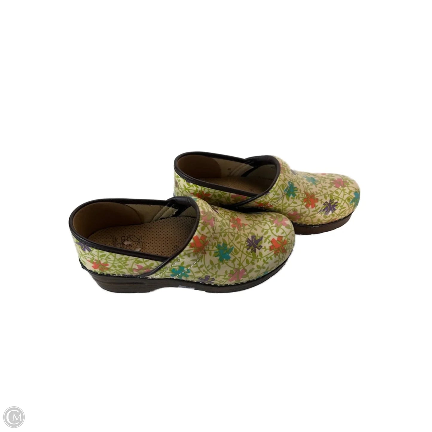 Shoes Flats By Dansko In Green & Tan, Size: 7.5