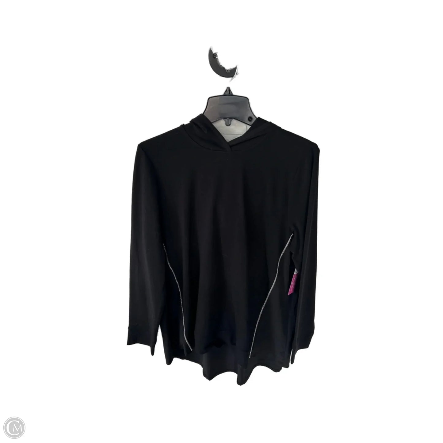Top Long Sleeve By Chicos In Black & Silver, Size: L