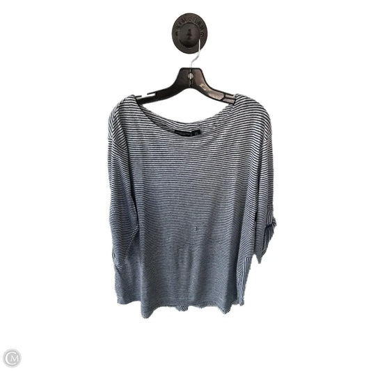 Top 3/4 Sleeve By Adrienne Vittadini In Black & White, Size: 1x