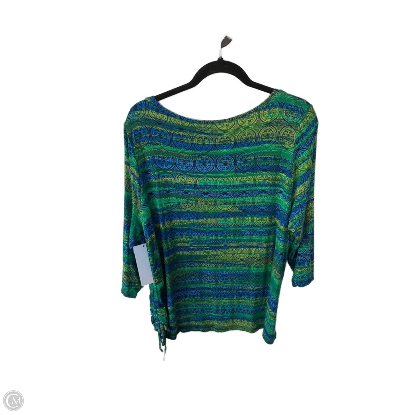 Top 3/4 Sleeve By Ruby Rd In Blue & Green, Size: 1x