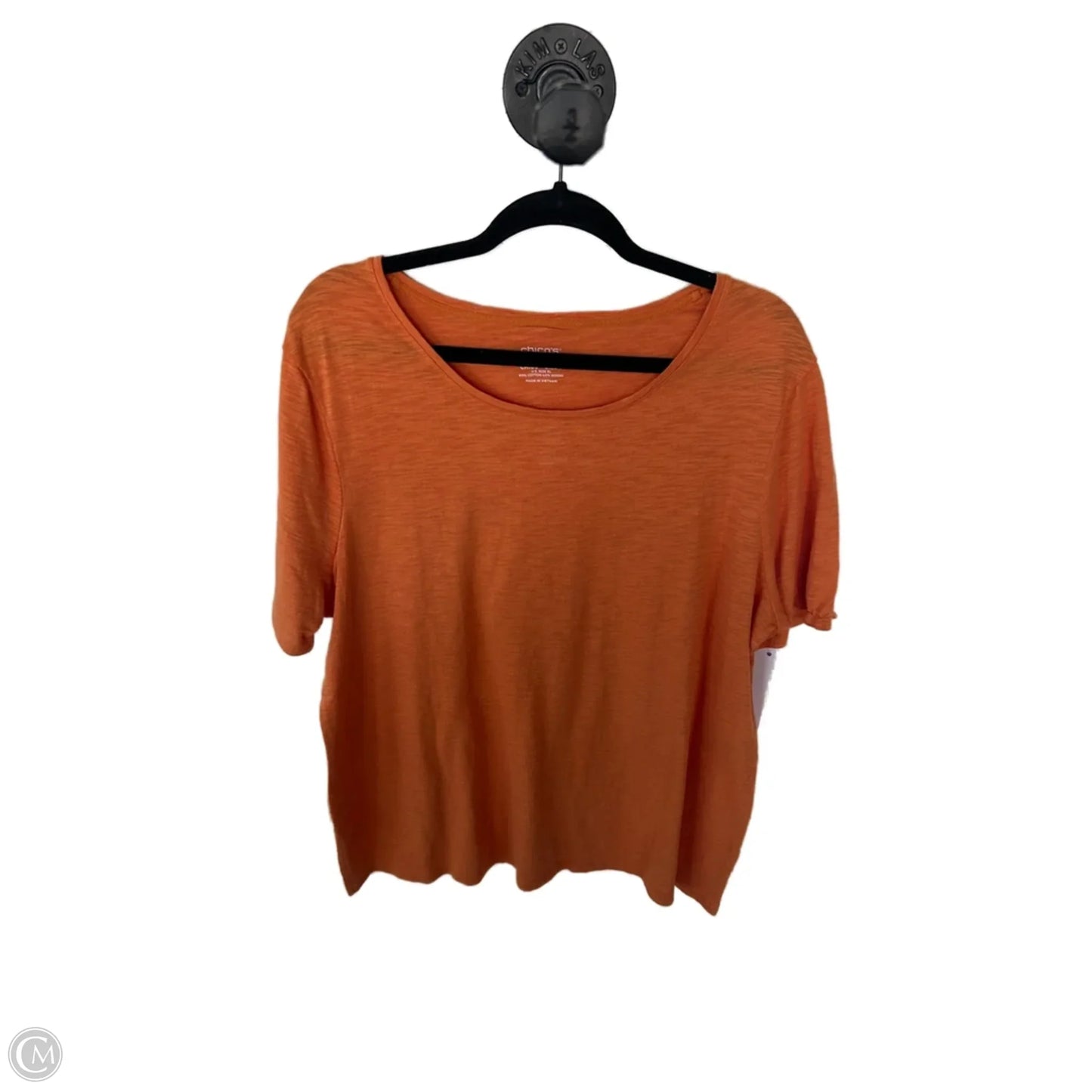 Top Short Sleeve Basic By Chicos In Orange, Size: Xl