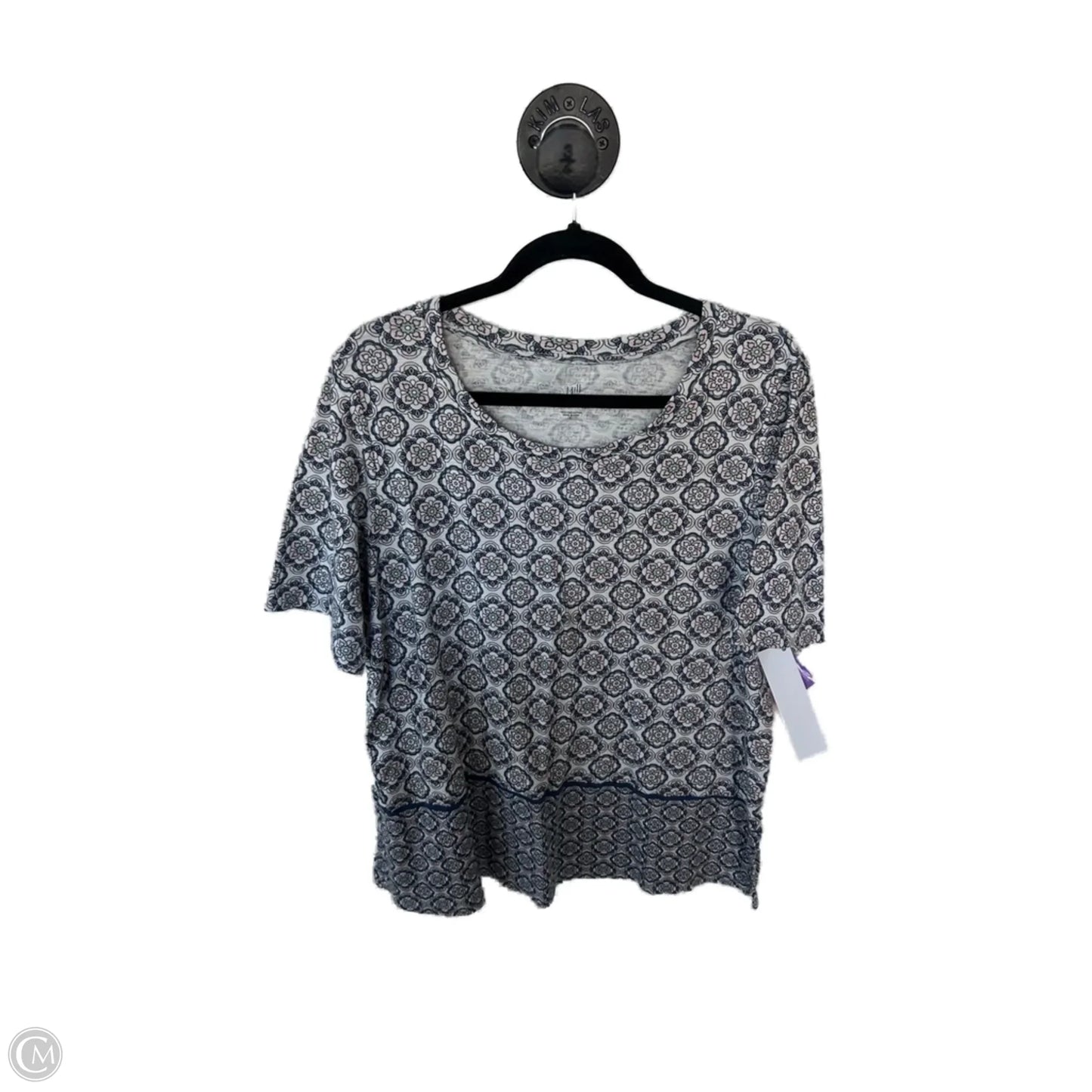 Top Short Sleeve By J. Jill In Blue & White, Size: Xl