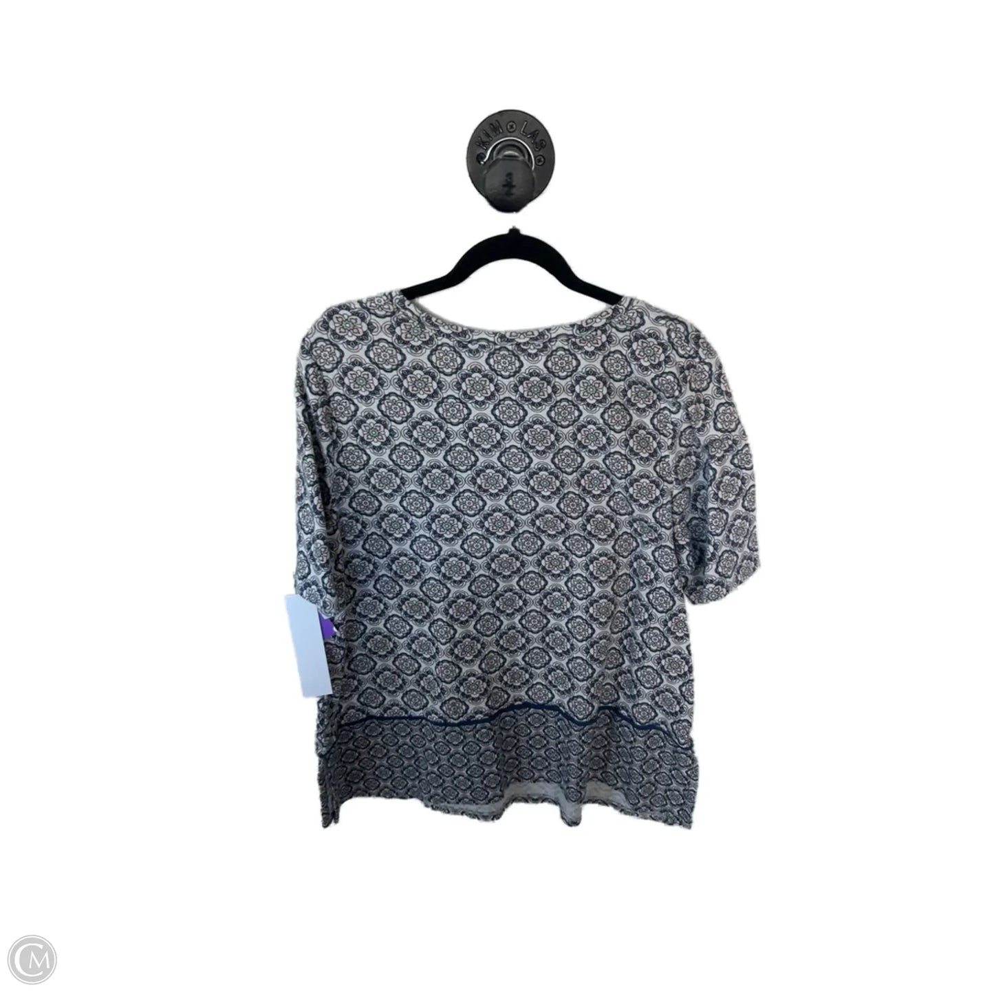 Top Short Sleeve By J. Jill In Blue & White, Size: Xl