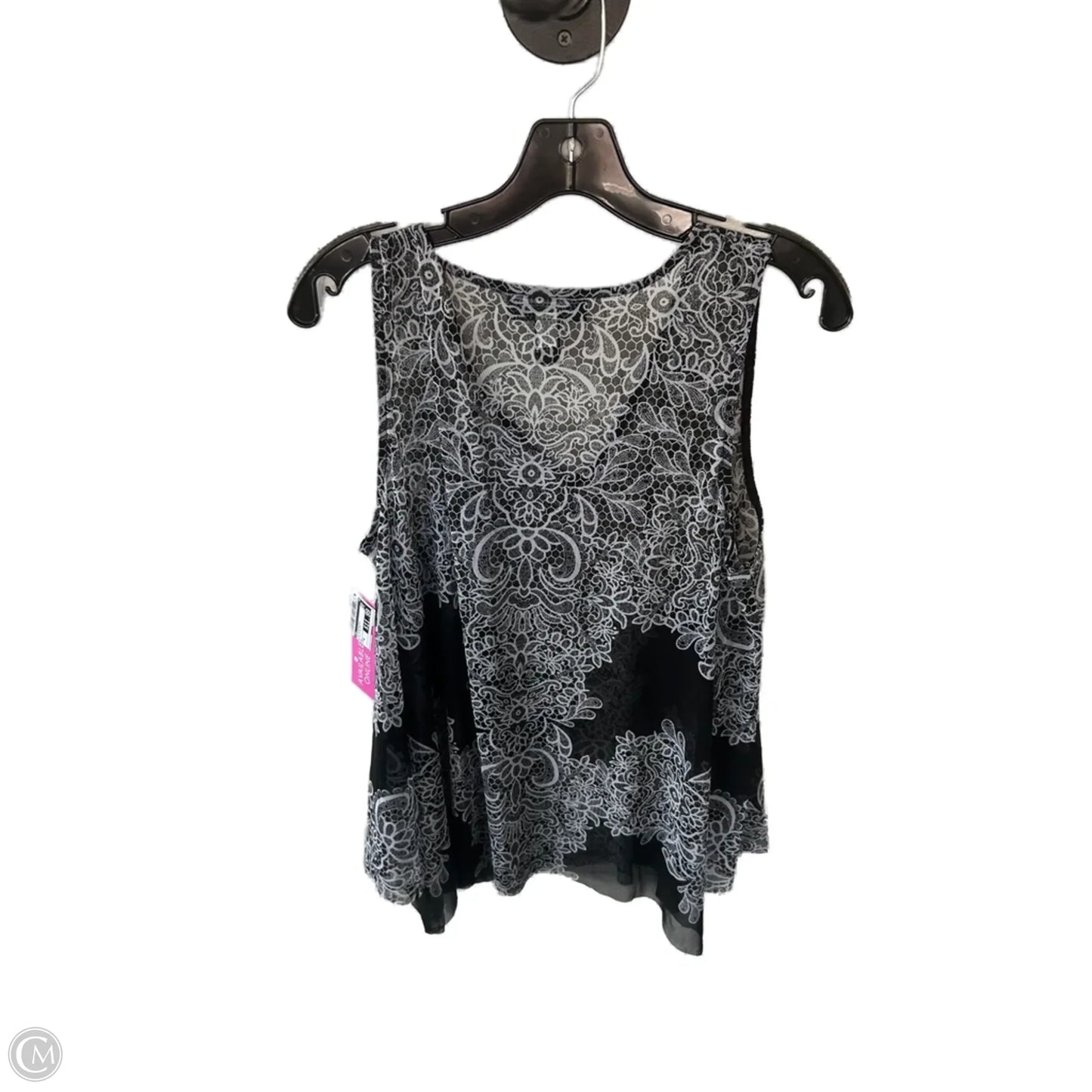 Top Sleeveless By Inc In Black & White, Size: Xl