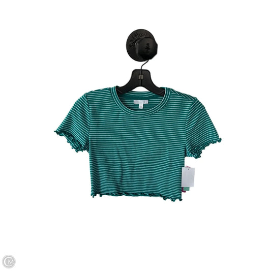 Top Short Sleeve Basic By Abound In Green & White, Size: S