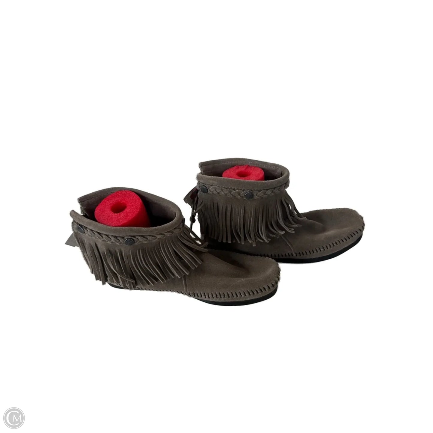 Boots Ankle Flats By Minnetonka In Grey, Size: 9