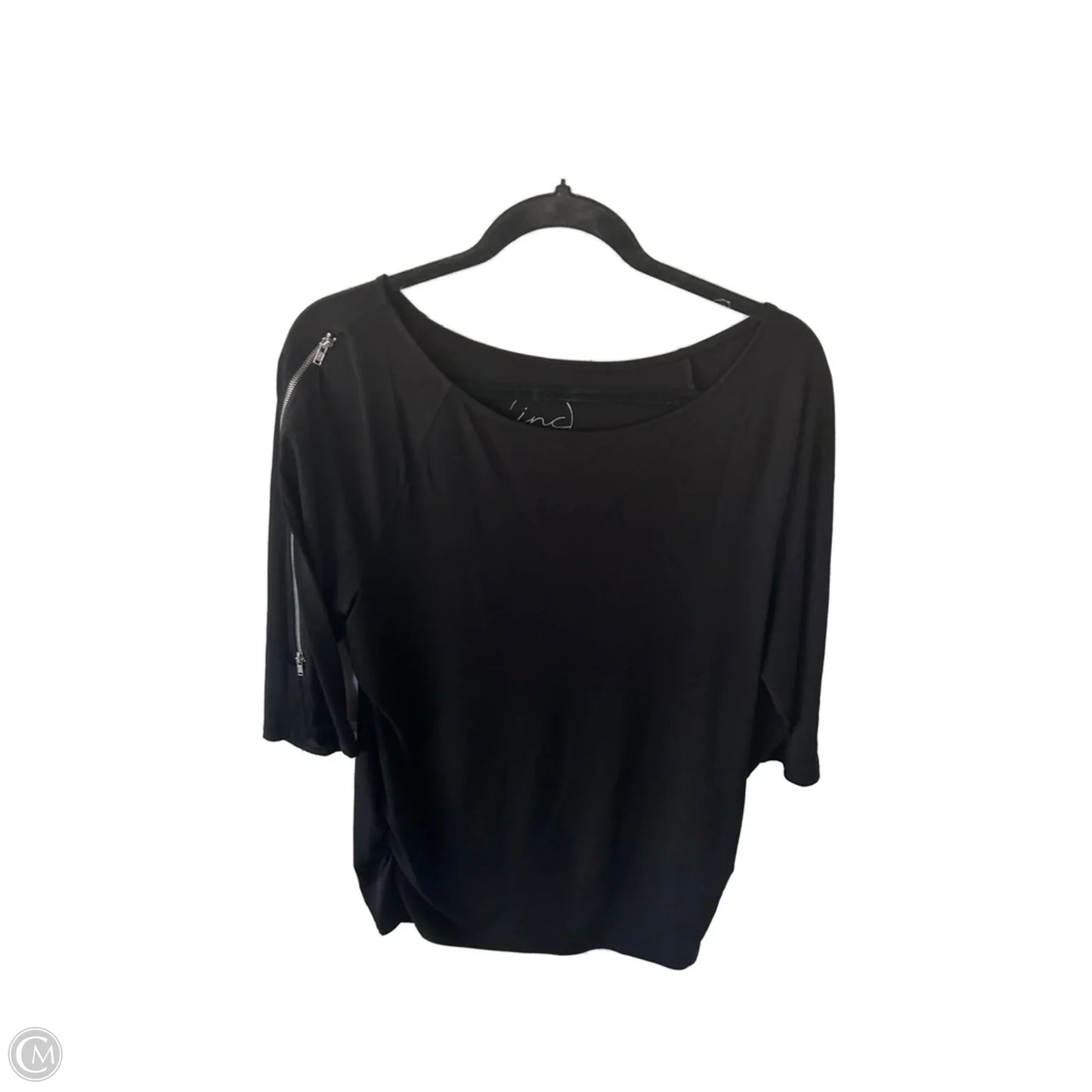 Top 3/4 Sleeve By Inc In Black, Size: L