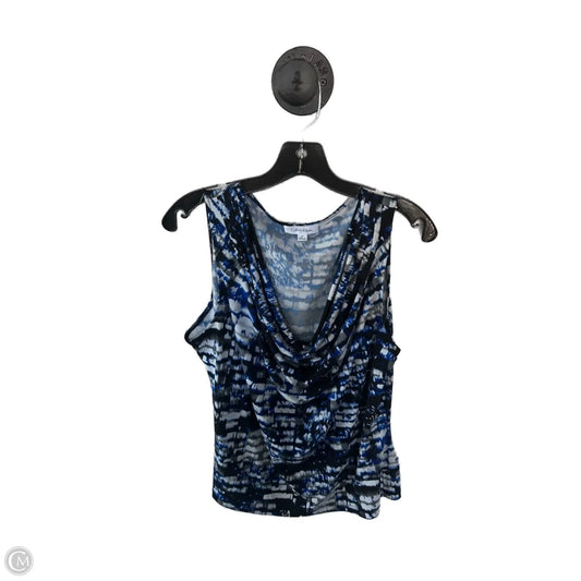Top Sleeveless By Calvin Klein In Black & Blue, Size: Xl