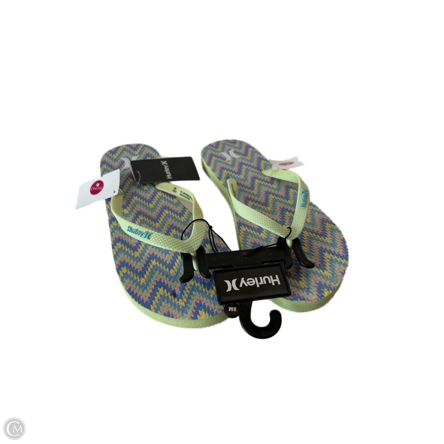 Sandals Flip Flops By Clothes Mentor In Green & Purple, Size: 8