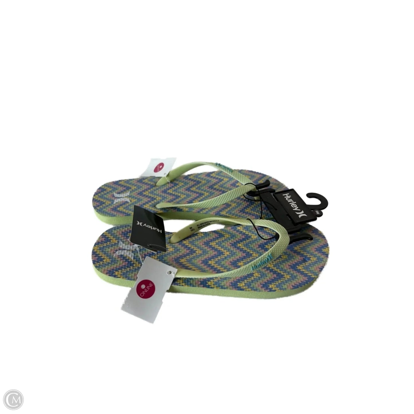 Sandals Flip Flops By Clothes Mentor In Green & Purple, Size: 8