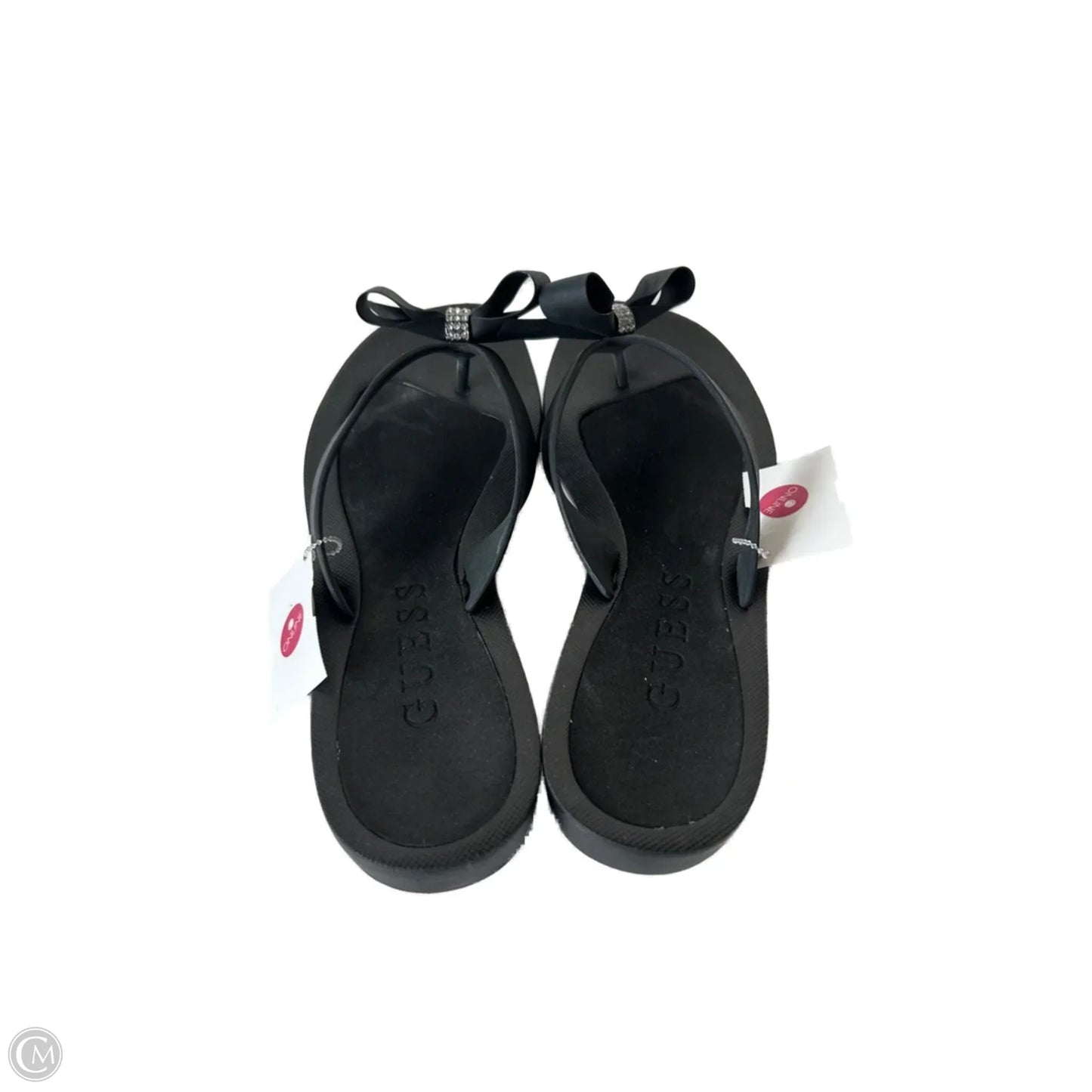 Sandals Flip Flops By Guess In Black, Size: 8