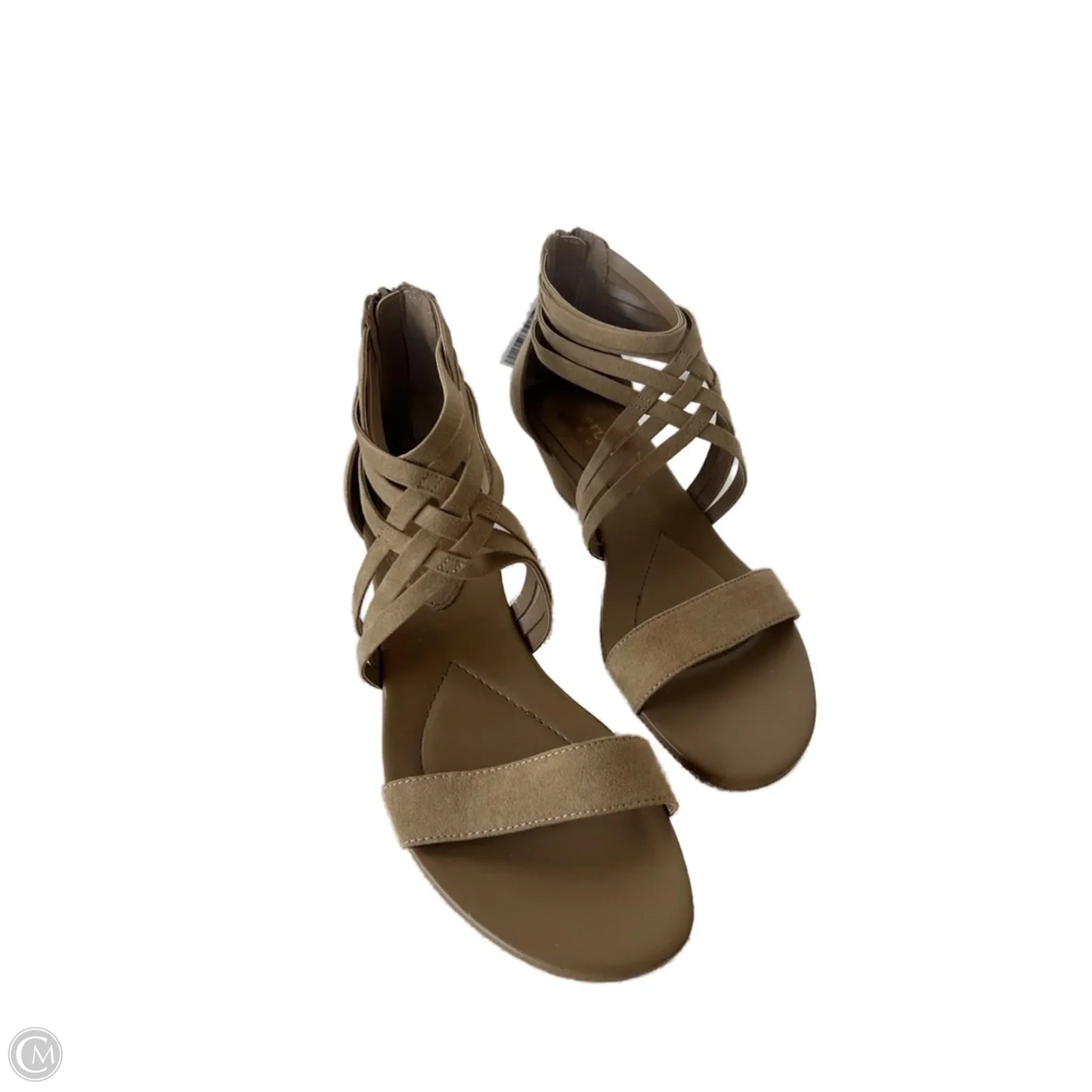 Sandals Heels Kitten By Clothes Mentor In Tan, Size: 10