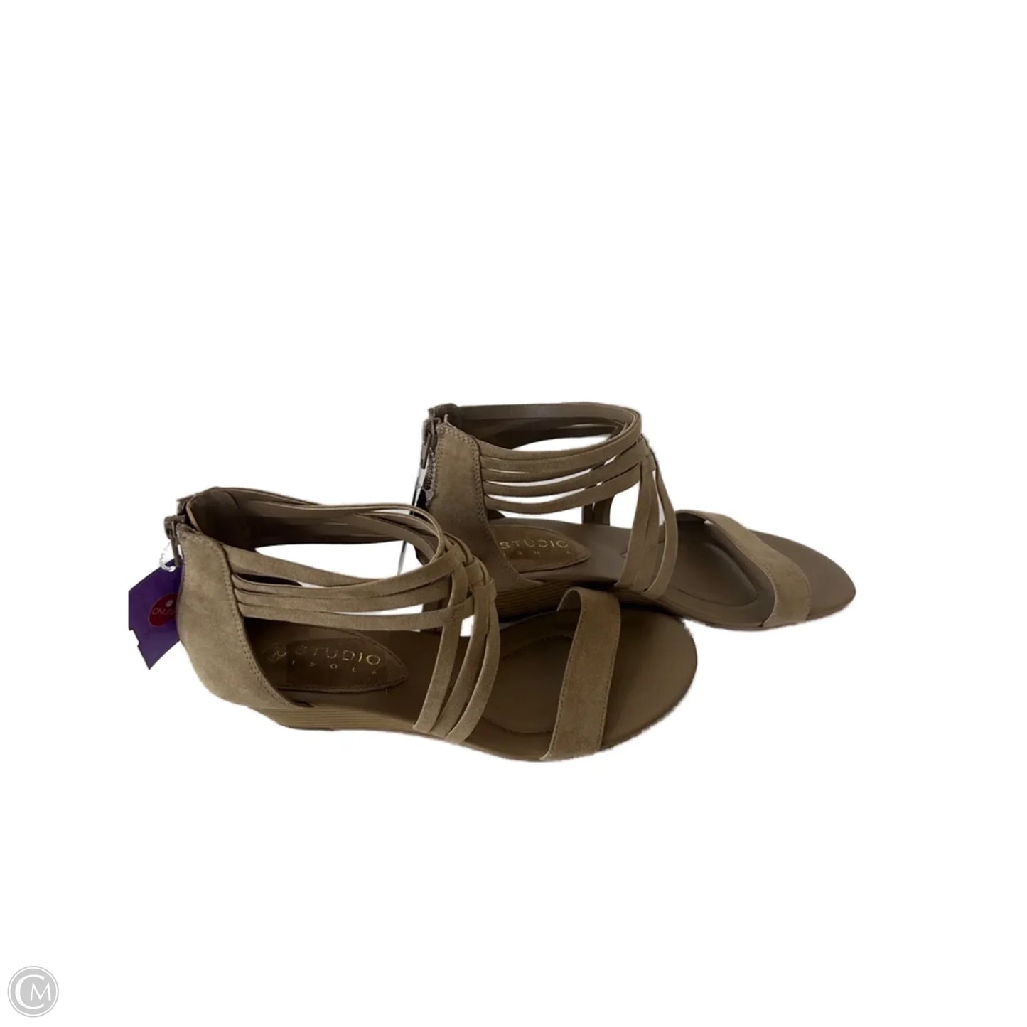 Sandals Heels Kitten By Clothes Mentor In Tan, Size: 10