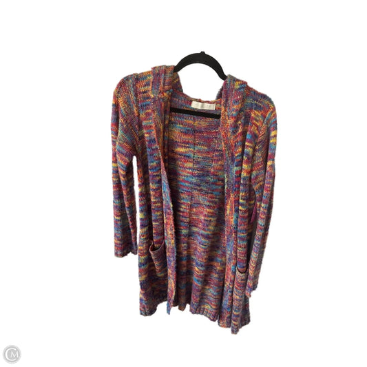 Sweater Cardigan By Clothes Mentor In Rainbow Print, Size: S