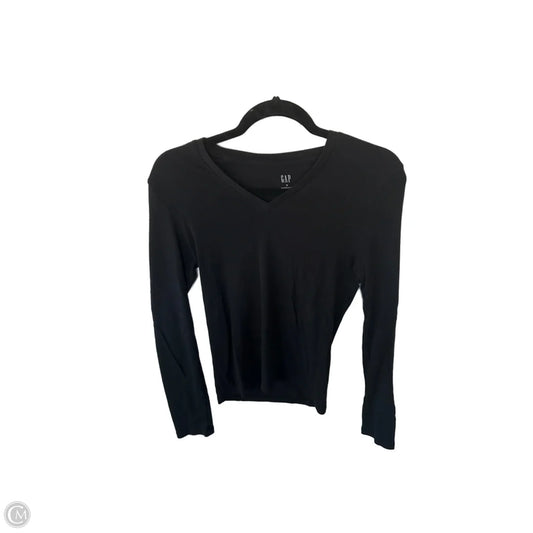 Top Long Sleeve Basic By Gap In Black, Size: M