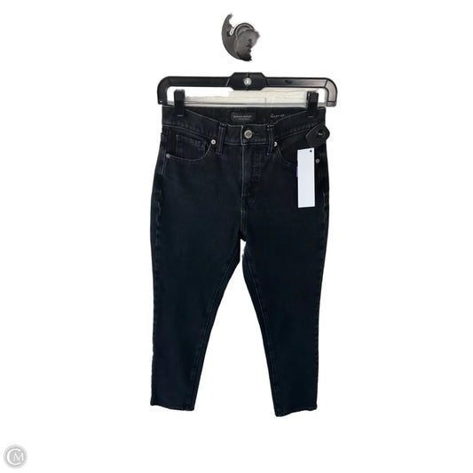 Jeans Straight By Banana Republic In Black Denim, Size: 2