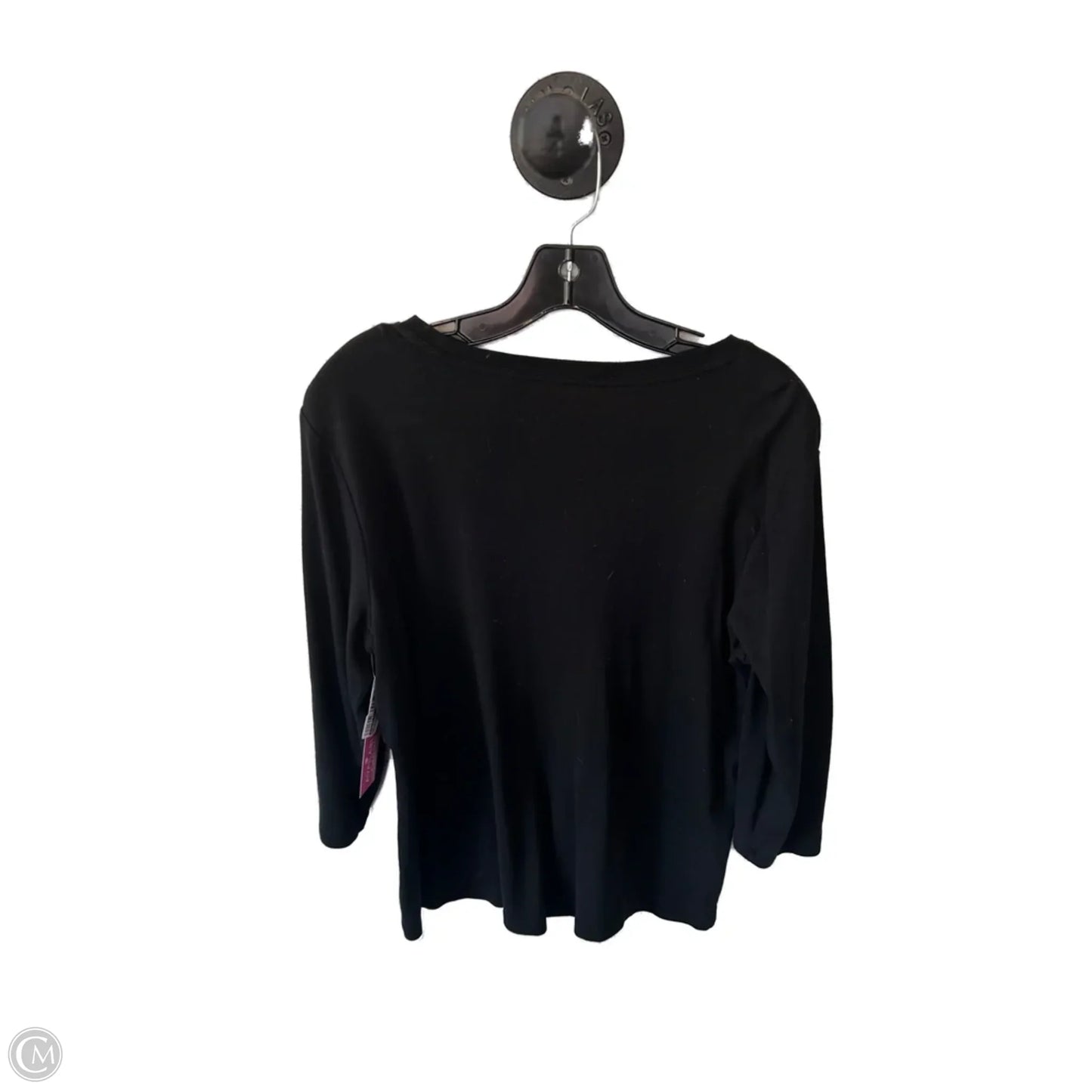 Top 3/4 Sleeve Basic By Chicos In Black, Size: L