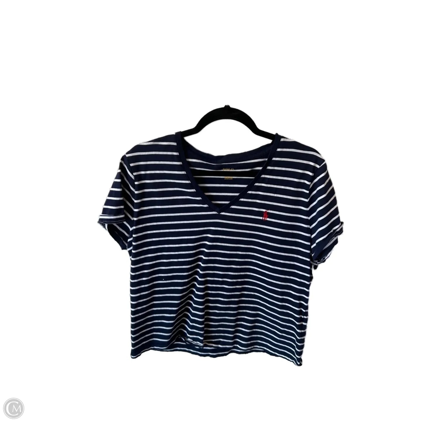 Top Short Sleeve Basic By Polo Ralph Lauren In Blue & White, Size: Xxl
