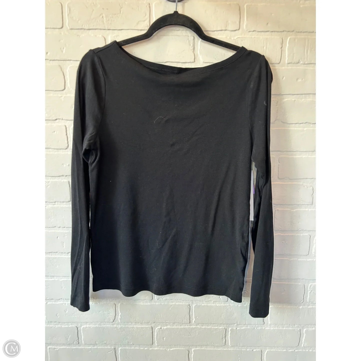 Top Long Sleeve Basic By Gap In Black, Size: L