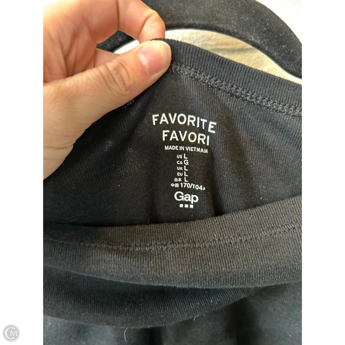 Top Long Sleeve Basic By Gap In Black, Size: L