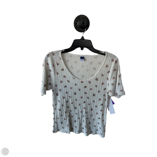 Top Short Sleeve Basic By Old Navy In Brown & Cream, Size: Xl